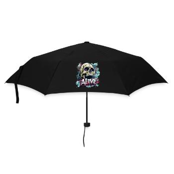 Dieser Totenkopf-Schädel lebt - Regenschirm (klein) - Schwarz - Vorne