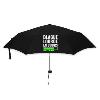 Schwerer Witz in Arbeit, bitte warten - Regenschirm (klein) - Schwarz - Vorne
