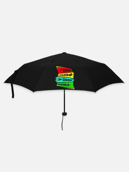 Manger, dormir, nager à plusieurs reprises - Parapluie standard - noir