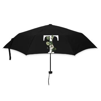lettre T botanique vert - Parapluie standard - noir - Devant
