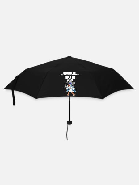 Nordsee lustige Sprüche - Regenschirm (klein) - Schwarz