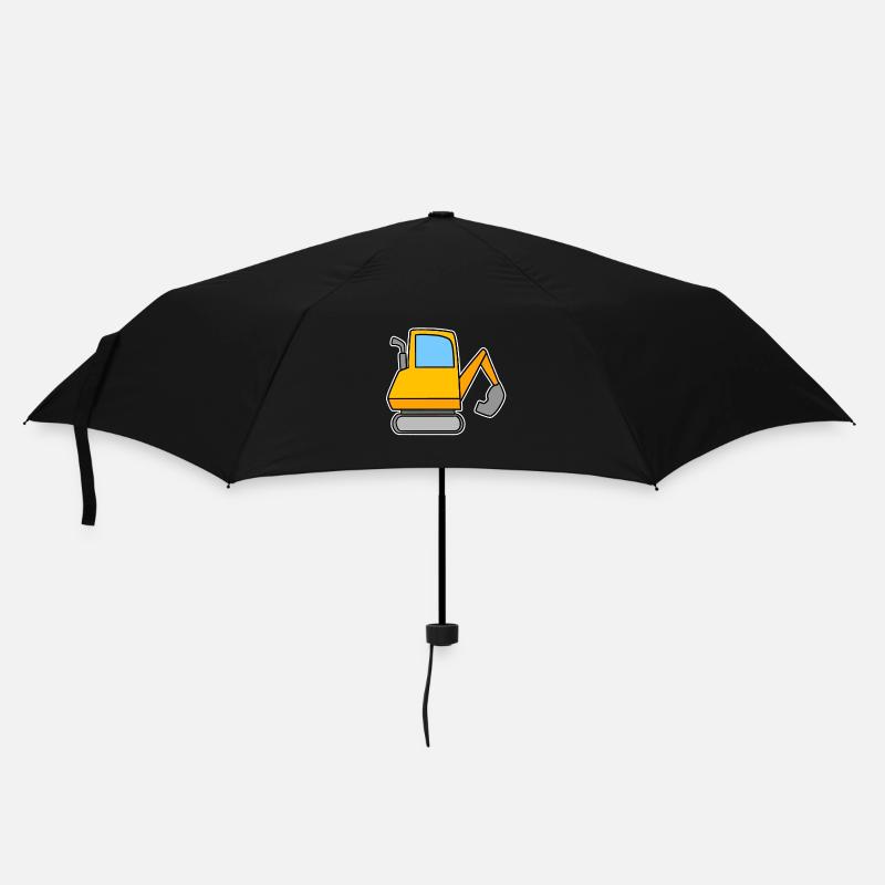 Bagger Motiv - Regenschirm (klein) - Schwarz