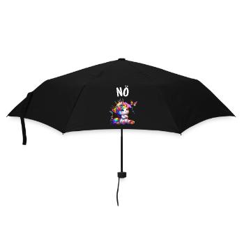 Einhorn Spruch Nö Junge und Mädchen Fabelwesen - Regenschirm (klein) - Schwarz - Vorne