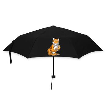 Tiger Kuchen - Regenschirm (klein) - Schwarz - Vorne