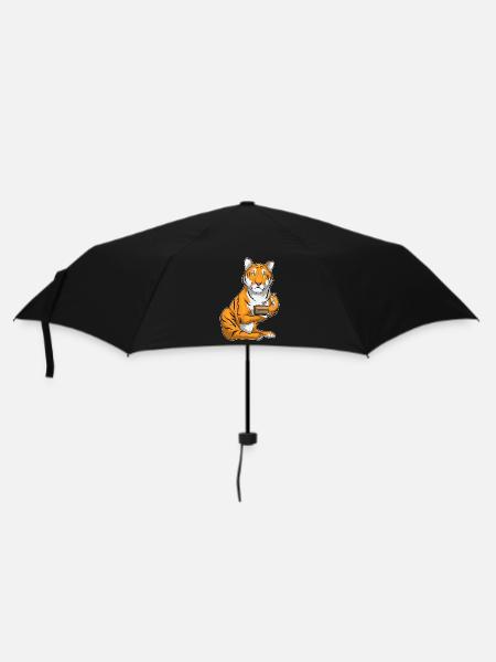 Tiger Kuchen - Regenschirm (klein) - Schwarz