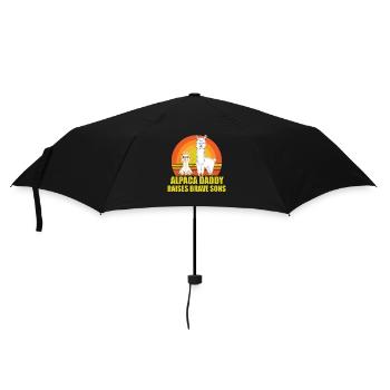 Un papa alpaga élève des fils courageux - Parapluie standard - noir - Devant