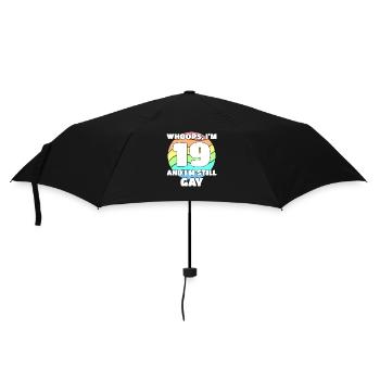 Lustige Gay Pride - 19. Geburtstag 19 BDay Lesbe - Regenschirm (klein) - Schwarz - Vorne