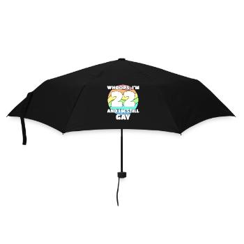 Lustige Gay Pride - 22. Geburtstag 22 BDay Lesben - Regenschirm (klein) - Schwarz - Vorne