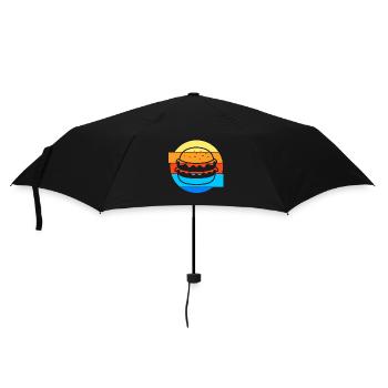 Cheeseburger Burger - Regenschirm (klein) - Schwarz - Vorne