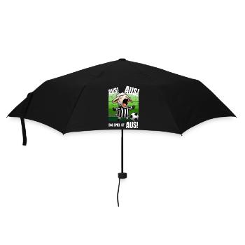 Fußball Fußballspieler Schiri Fußballplatz Lustig - Regenschirm (klein) - Schwarz - Vorne