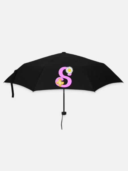 S Buchstabe - Regenschirm (klein) - Schwarz