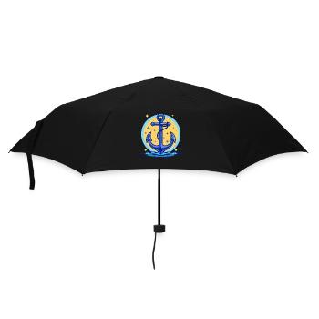 Blauer Schiffsanker, Symbol Schiff Anker - Regenschirm (klein) - Schwarz - Vorne