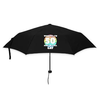 Gay Pride drôle - 50e anniversaire 50 BDay Lesbienne - Parapluie standard - noir - Devant