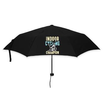 Cycliste champion de cyclisme en salle aime le vélo de course - Parapluie standard - noir - Devant