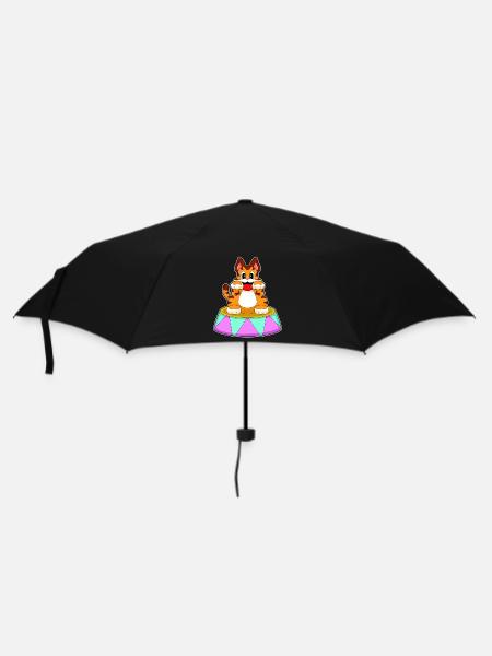Tiger Zirkus - Regenschirm (klein) - Schwarz