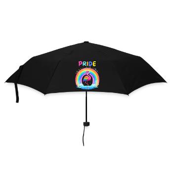 Flamingo Rainbow Pride Month LGBTQ Divers Love - Umbrella (small) - black - Front