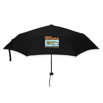 Leguan Reptilien Eidechse Leguane Geschenk - Regenschirm (klein) - Schwarz - Vorne