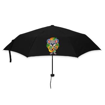 Lustige Koala Cartoon Sommer Strand Sonnenbrille Gitarre - Regenschirm (klein) - Schwarz - Vorne