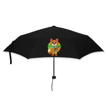 Drôle de renard dessin animé d’été plage lunettes de soleil guitare - Parapluie standard - noir - Devant