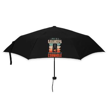 Funny Grandpa Cornhole Bean Bag Toss Player - Umbrella (small) - black - Front