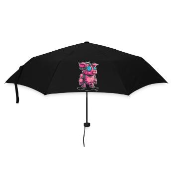 Cyber Cyborg Robot Pig - Umbrella (small) - black - Front