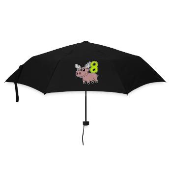 8th Birthday Motif Moose - Eight Years Old - Umbrella (small) - black - Front