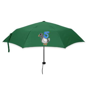5th Birthday Motif Dove - Five Years Old - Umbrella (small) - bottlegreen - Front