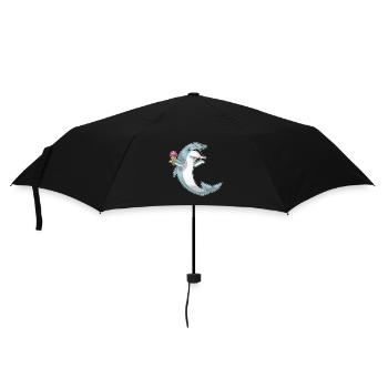 Delfin Waffeleis - Regenschirm (klein) - Schwarz - Vorne