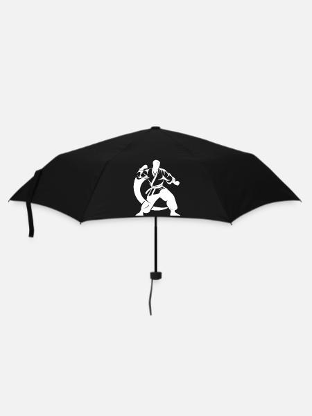 Karateka Zeichnung - Regenschirm (klein) - Schwarz