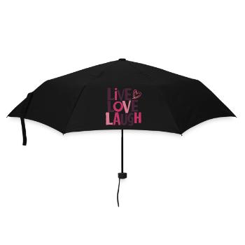 LEBE LIEBE, LACHE - Regenschirm (klein) - Schwarz - Vorne