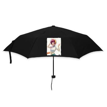 Funny Astronaut Girl Says Hello - Umbrella (small) - black - Front