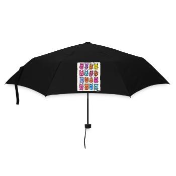 Funny, silly animals and animal faces - Umbrella (small) - black - Front