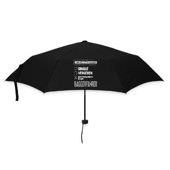 Baggerfahrer Beziehungsstatus Baggerfahrer Bagger - Regenschirm (klein) - Schwarz - Vorne