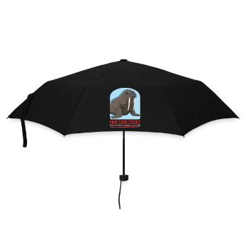 Walross Walrus Walroß Walrosse Geschenk - Regenschirm (klein) - Schwarz - Vorne