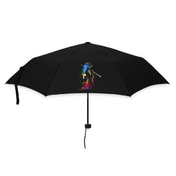 Flute player Retrowave - Umbrella (small) - black - Front