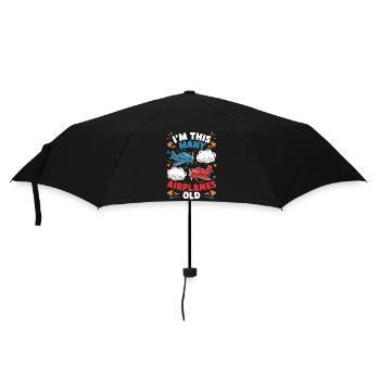 Ich Bin So Viele Flugzeuge Alt - Kinder 2 Jahre - Regenschirm (klein) - Schwarz - Vorne