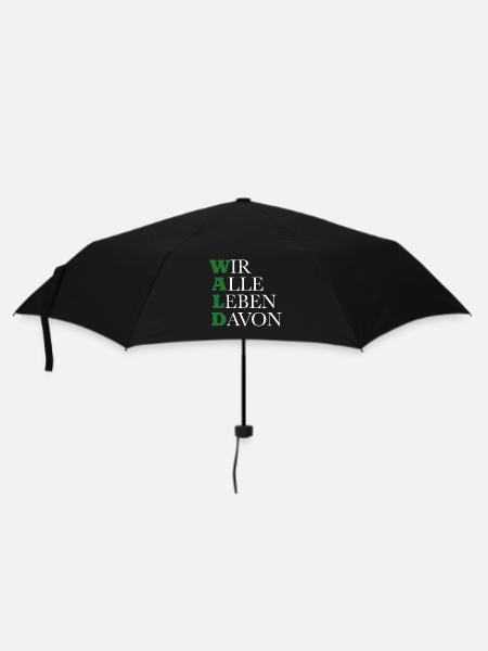 Wald - Wir alle leben davon - Regenschirm (klein) - Schwarz
