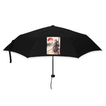 Samurai Cat Kawaii Japanische Ninja Katze - Regenschirm (klein) - Schwarz - Vorne