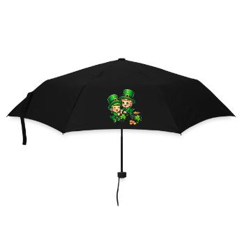 Playful Leprechaun (Irish Leprechaun) Duo - Umbrella (small) - black - Front