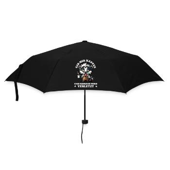 Morning grouch Give me coffee funny raccoon - Umbrella (small) - black - Front