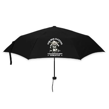 Morning grouch Give me coffee funny raccoon - Umbrella (small) - black - Front