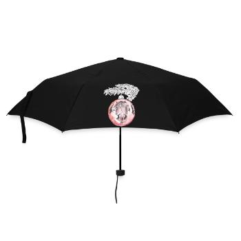 Weihnachtskugel Merry Christmas rot Pferd - Regenschirm (klein) - Schwarz - Vorne