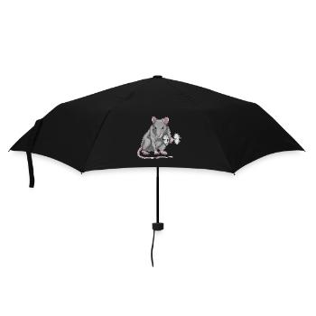 Rat Bodybuilder Dumbbell Bodybuilding - Umbrella (small) - black - Front