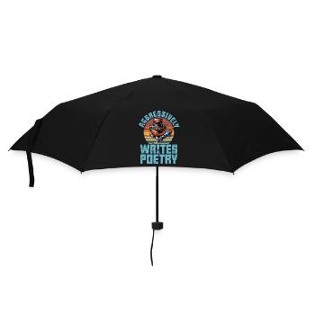 Un amateur de poésie écrit agressivement un amateur de livres rétro - Parapluie standard - noir - Devant