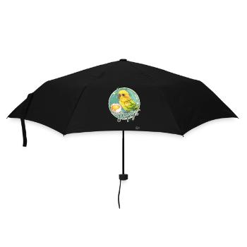 PapagEi: Papagei und Ei - Regenschirm (klein) - Schwarz - Vorne