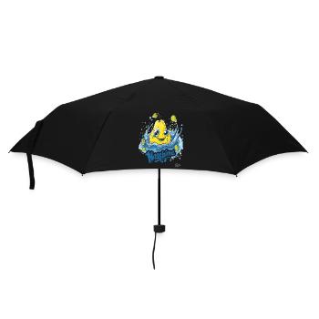Lustige Wasser-Nasse-Birne: Eine Nassbirne - Regenschirm (klein) - Schwarz - Vorne