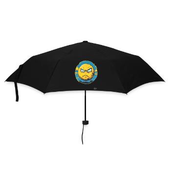 Gelbe und Blaue Wütende Ukrainische Sonne - Regenschirm (klein) - Schwarz - Vorne