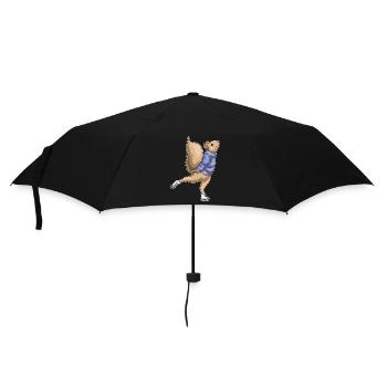 Eichhörnchen Eislaufen Schlittschuhe - Regenschirm (klein) - Schwarz - Vorne
