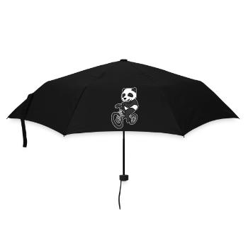 Panda Riding Bicycle T-Shirt Drôle Ours Sichuan - Parapluie standard - noir - Devant