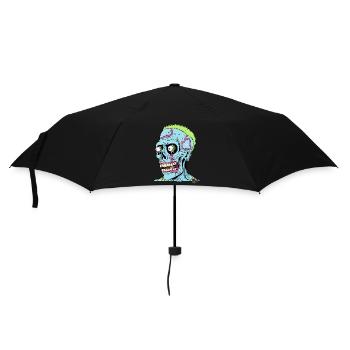 Crâne Punk Zombie Stupide Fou - Parapluie standard - noir - Devant